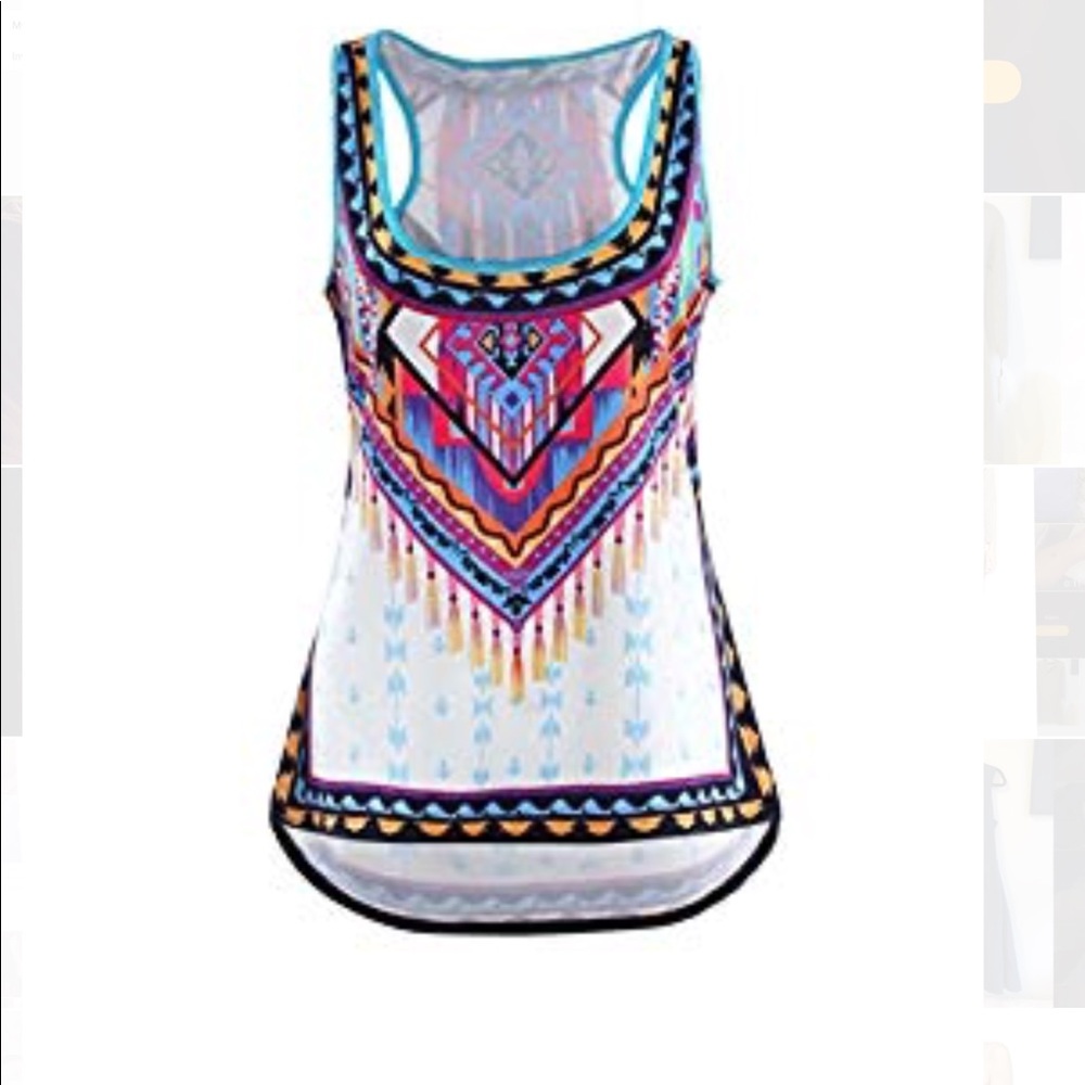 NWOT Tribal/Ethnic pattern tank top